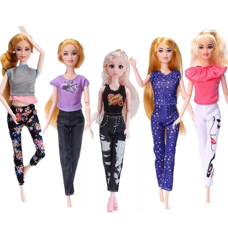 

Fashion Doll Clothes Suit Top Pants Yoga Clothing Daily Wear for 30CM BJD Doll Casual Shirt Accessories for BJD Doll Toys