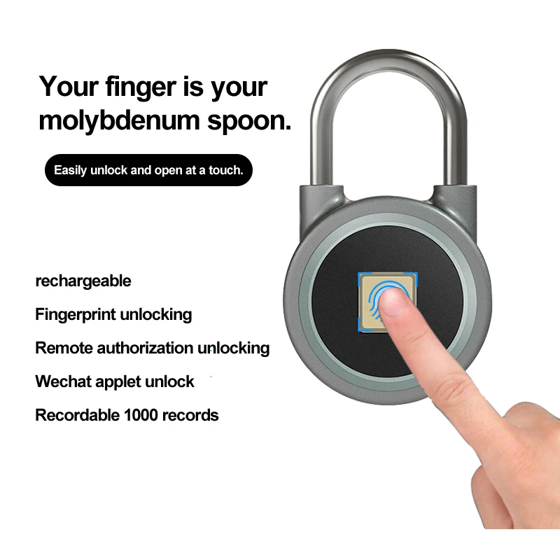 Водонепроницаемый БЕСКЛЮЧЕВОЙ портативный bluetooth умный замок висячий отпечатков