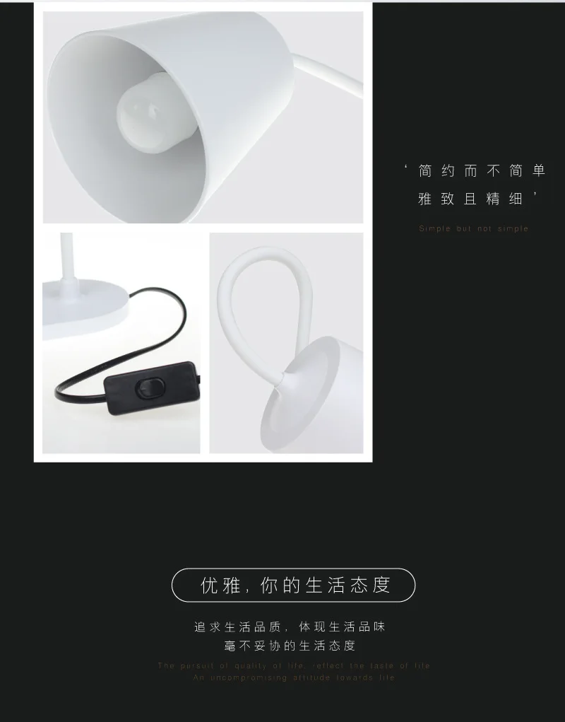 

Creative Table Lamps Simple White Office Reading Study Table Lamps Work Industrial Book Lampka Nocna Decoration Table EH50TL