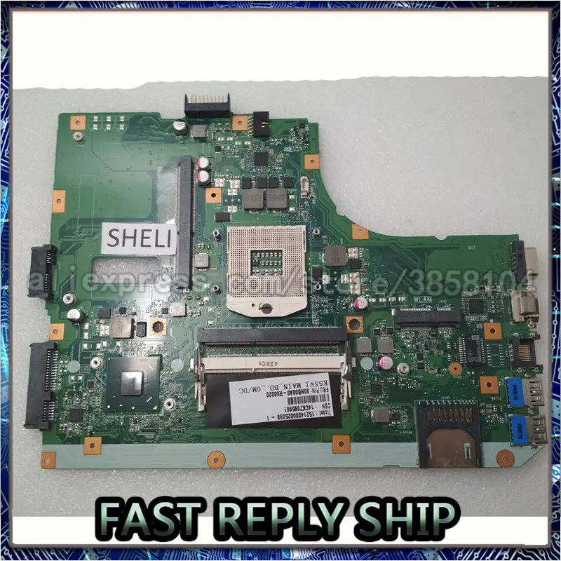 Материнская плата SHELI для Asus A55V K55VM K55VJ REV 3. 0 HM77 60NB00A0 MB1000|Материнские платы| |