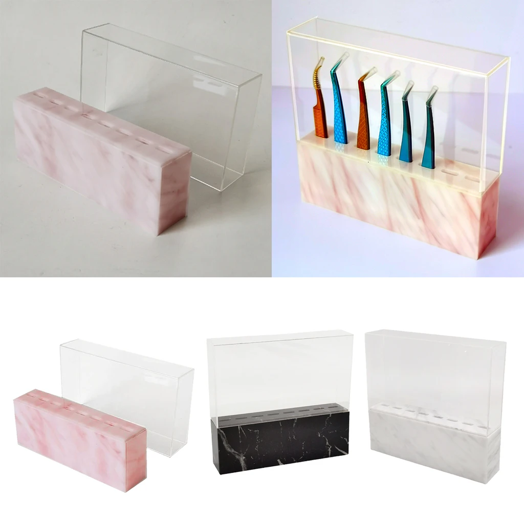 

8 Slots Eyelash Tweezers Sort Storage Stand Acrylic Display Shelf 3 Colors Optional Makeup Tool Supplies