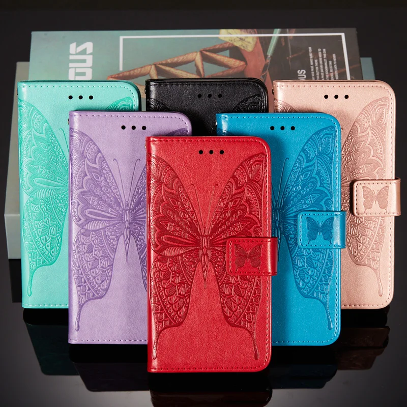 

3D Butterfly Embossed Leather Case For Huawei Nova 7 SE 7 Pro 7I 6 SE 4E 3I Soft TPU Magnet Wallet Flip Phone Case Cover