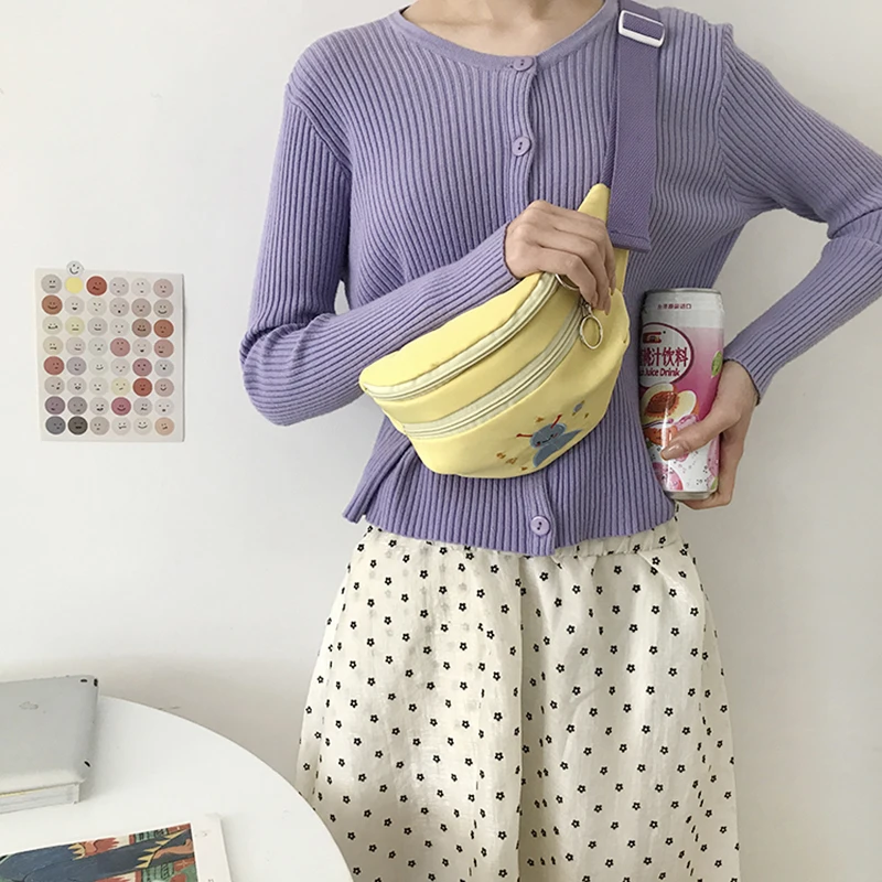 Kawaii поясная сумка для женщин забавная карамельных цветов Мультяшные сумки на