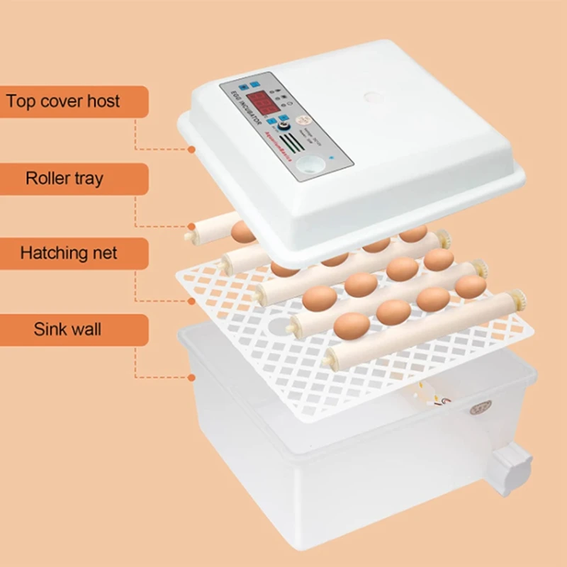 Egg Incubator 16 Fully Automatic Poultry Hatcher Machine with Temperature Control Function for Chicken Goose EU Plug | Дом и сад
