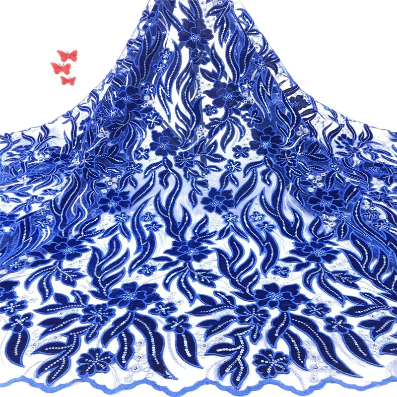 

NaXiu African Lace Fabric Nigerian Evening Dresses Sewing Fabrics 2019 velvet High Quality Sequins Mesh For Wedding