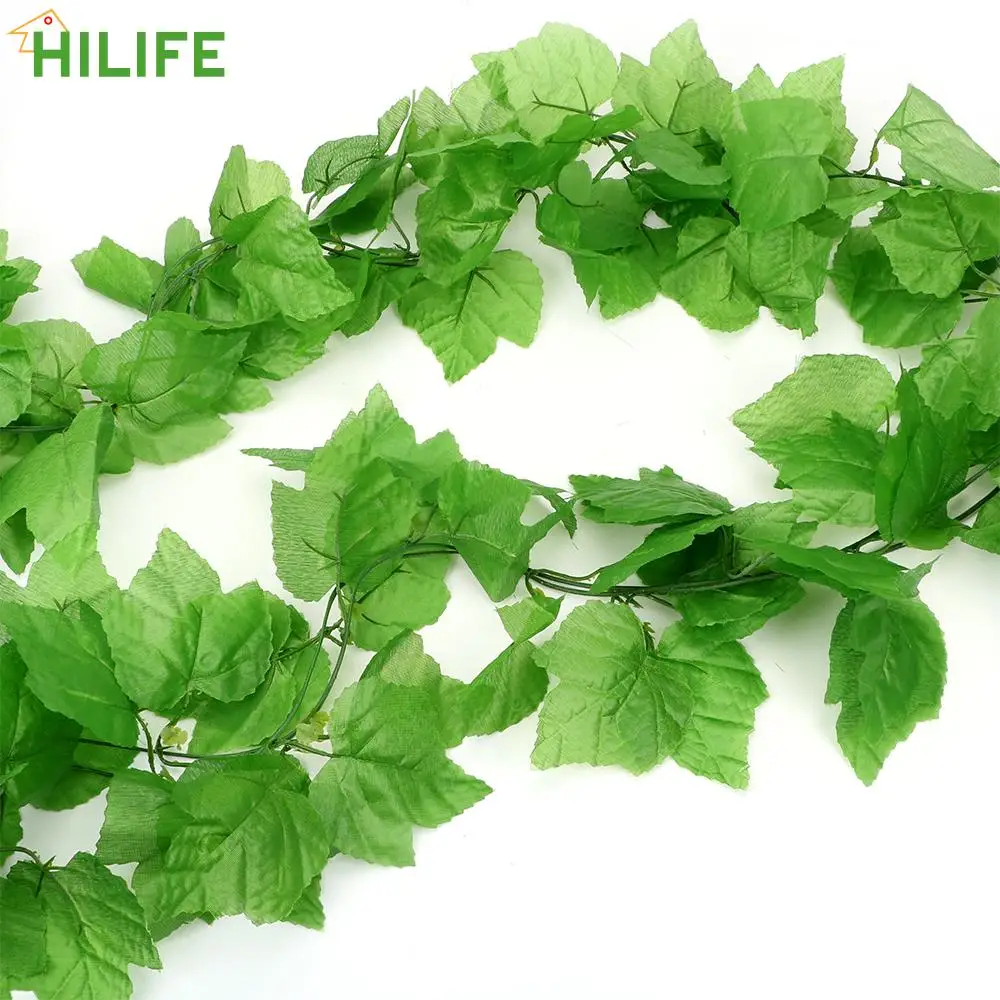 

Home Party Garden Decor 2.1m Artificial Plants Decoration Rattan Leaf Grape Leaves Fake Creeper Green Leaf Ivy Vine