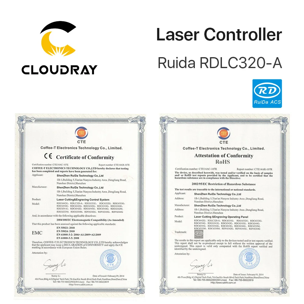Cloudray Ruida RD RDLC320-A Co2 лазерный DSP контроллер для лазерной гравировальная и режущая машина RD320 320