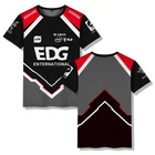 Новинка 2021, летняя игровая Униформа EDG, популярная Футболка с рукавами для киберспорта, длина рукава (см), топы, тип товара с узором, тип воротника