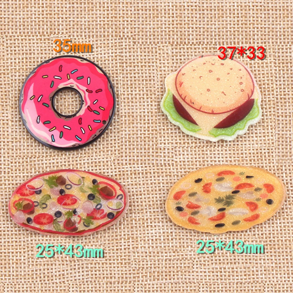 50 шт. 4 вида искусственные быстрое украшение бургеры пицца плоская полимерная