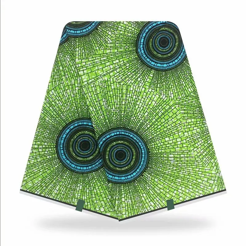 

Newest Wax African Fabric 2021 High Quality Embroidery Ankara 100% Cotton Print Fabrics 6 Yards For Party Dress Wax-H1204