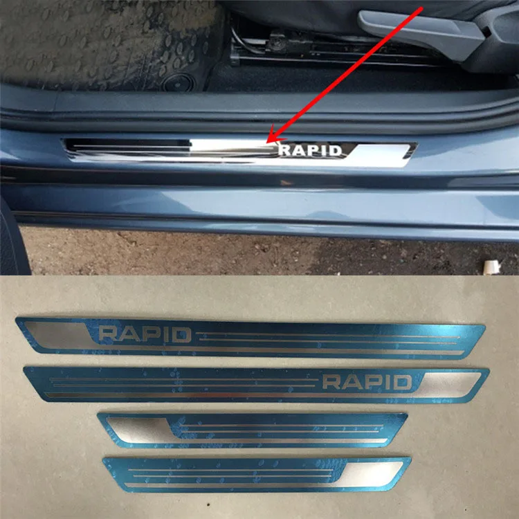 Автомобильная ультратонкая Накладка на порог из нержавеющей стали