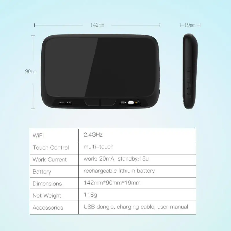 Новый дизайн H18 + 2 4 ГГц полноэкранная сенсорная беспроводная клавиатура с