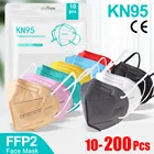 Многоцветный респиратор для взрослых 5 слоев KN95 Fpp2 Mascarilla, сертифицированный респиратор Тканевая маска для лица KN95, многоразовая ffp2mask с фильтром для рта CE ffp3