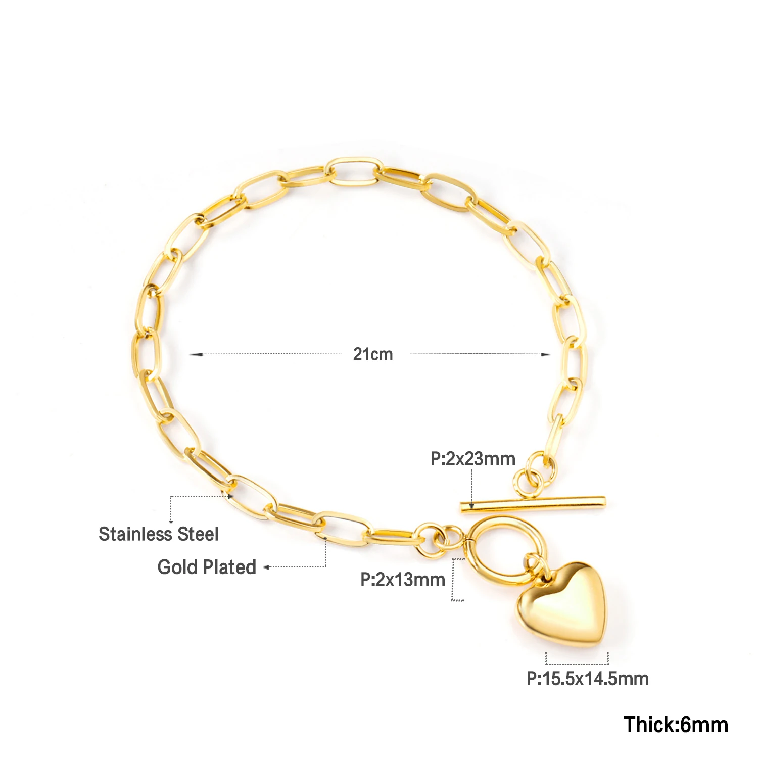 Браслеты LUXUSTEEL из нержавеющей стали в форме сердца Женские аксессуары