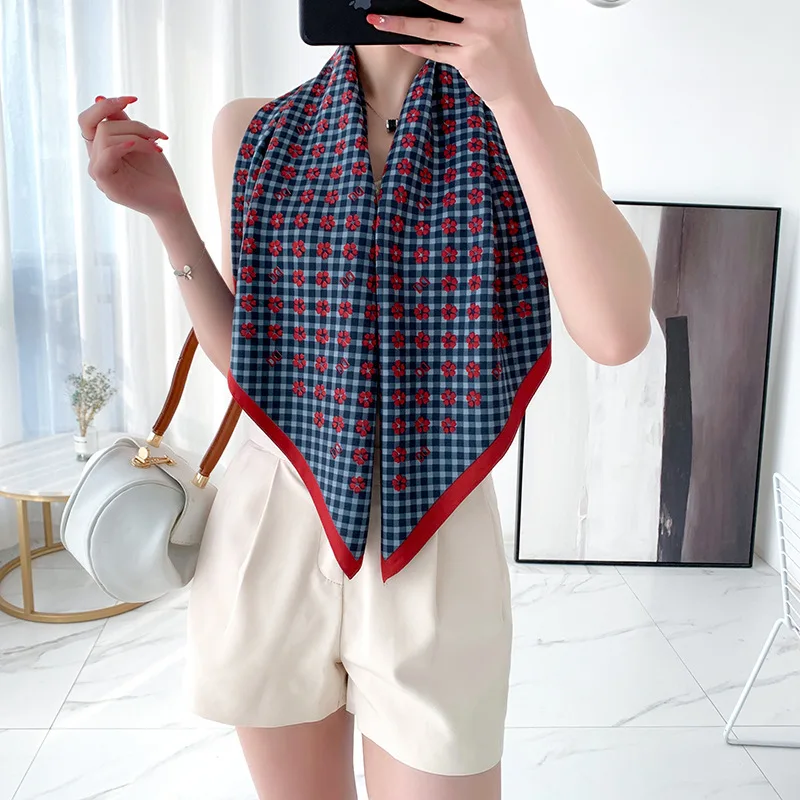 

2021 New Spring Women Scarf Quality Shawl Silk Fashion Scarf Headscarf Beach Sunscreen Bag Headscarf Scarf 90cm*90cm