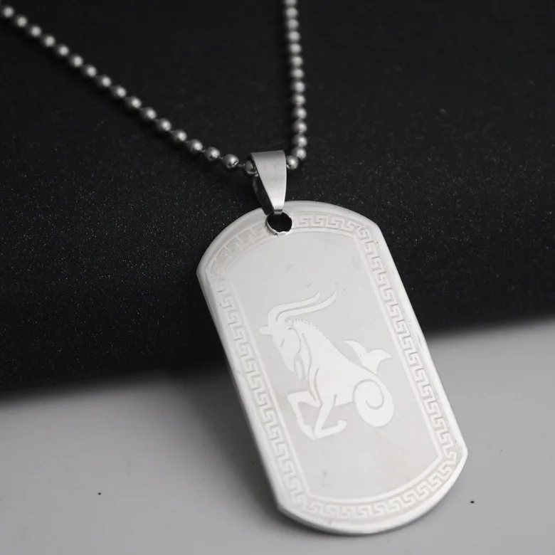 Кулон в виде Козерога из титановой стали|steel tag|steel dog tagcapricorn pendant |