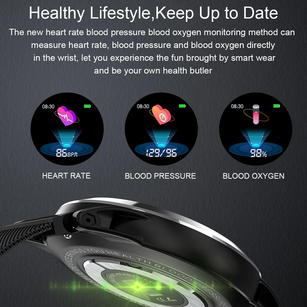 696 R19 ЭКГ монитор сердечного ритма Мониторинг Артериального Давления Смарт-часы