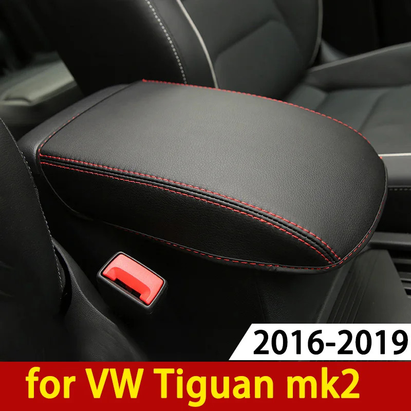 Для Volkswagen VW Tiguan mk2 подлокотник консоль Подушка-накладка поддерживающая коробка с подлокотником Сверху Коврик лайнер автомобильный Стайлинг