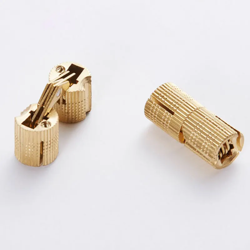 8-18 мм медный бочонок петли скрытые цилиндрические латунные дверные крепление