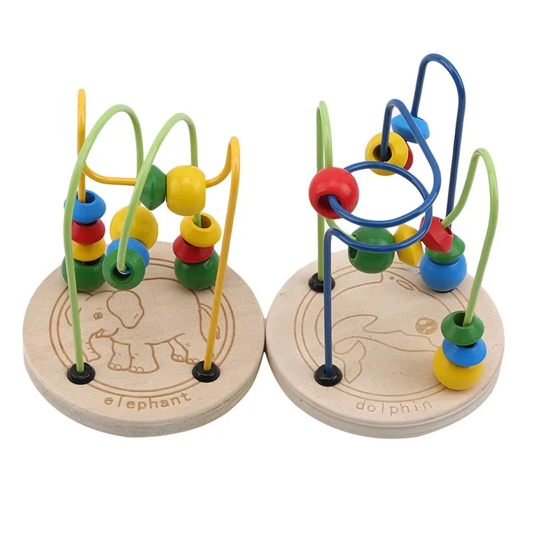 Детские красочные деревянные Мини пазлы с бусинами развивающие игрушки