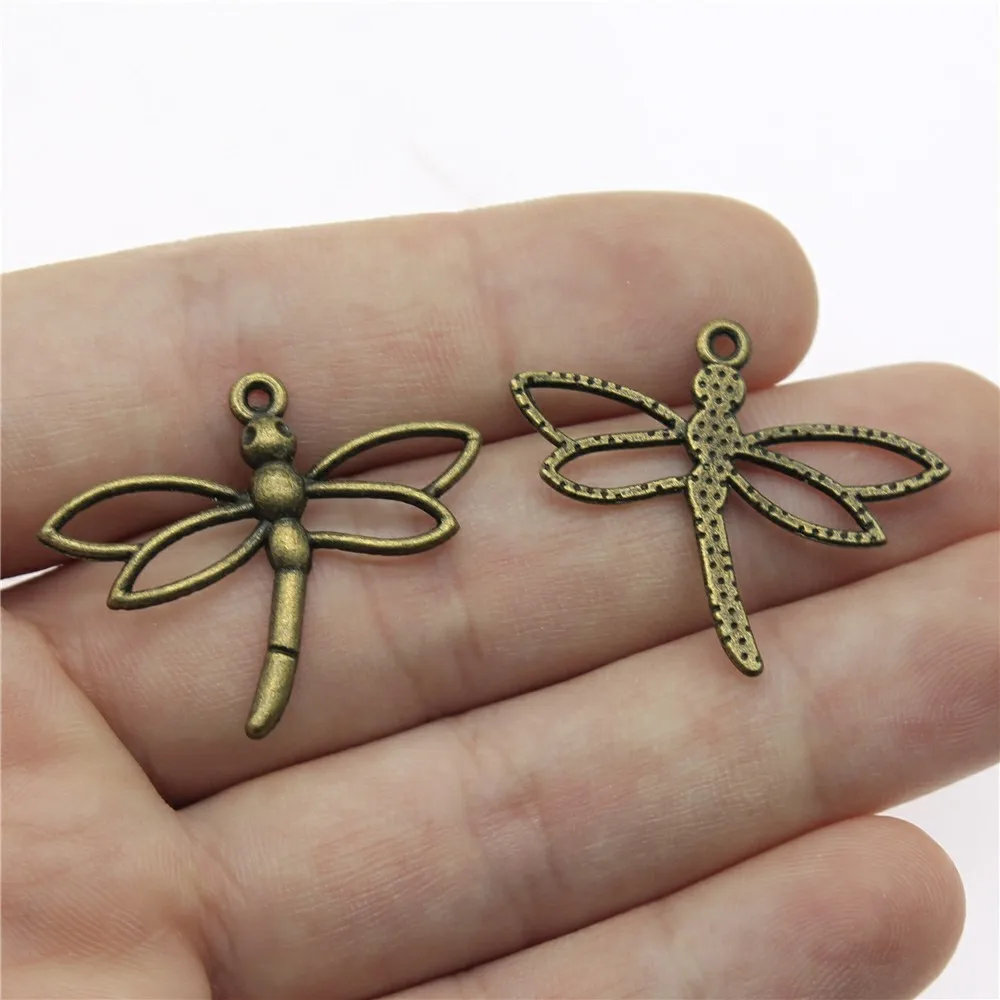

20pcs 32x27mm Charms Hollow Dragonfly Pendants Making DIY Handmade Tibetan Finding Jewelry