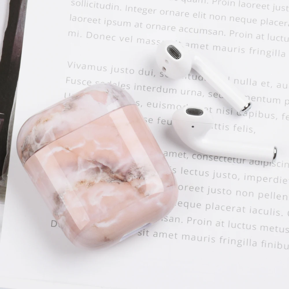 s08 Роскошный Мраморный чехол для Airpods, жесткий чехол из поликарбоната для Airpods 2, защитный чехол для зарядки, чехол для Air pods 1, 2, Coque Funda - Цвет: s08