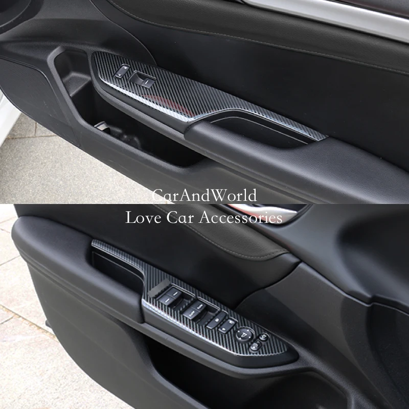 Углеродное волокно внутренняя дверь окно подлокотник переключатель крышка