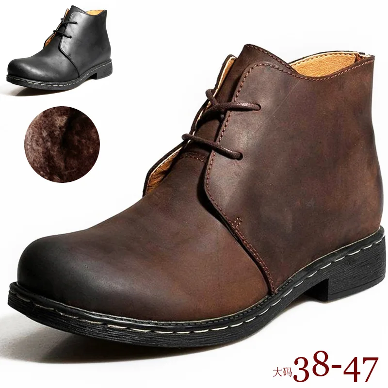

Мужские ботинки в британском стиле высокого качества; Сезон осень-зима; Модные ботинки на шнуровке из искусственной кожи; Botas; dcv45; 2019