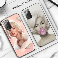 marilyn monroe with a cat phone case for samsung note 5 7 8 9 10 20 pro plus lite ultra a21 12 72