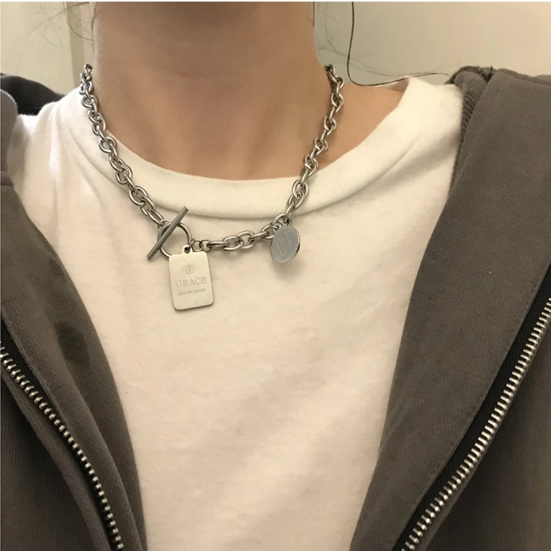 Ожерелье из нержавеющей стали с индивидуальной биркой для мужчин и женщин кулон