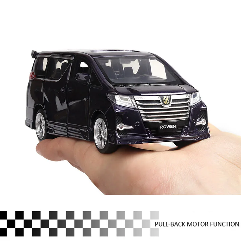 

SVIP 1:32 Toyota Alphard MPV model alloy pull back car model 4 open the door with sound light kids toys
