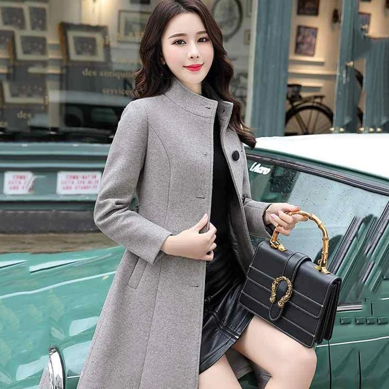 Женское длинное шерстяное пальто на сезон осень-зима | Женская одежда