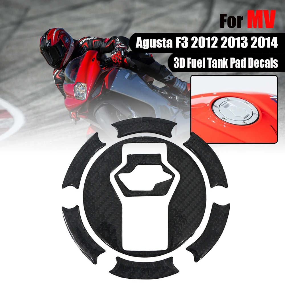 

For MV AGUSTA F3 2012 2013 2014 Motorcycle 3D Fuel Gas Tank Pad Decals Carbon Fiber Stickers TankPad Oil Cap Cover Protection