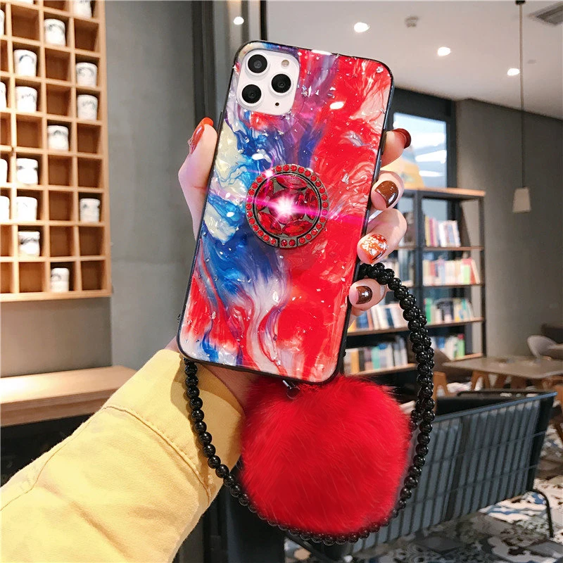 Блестящий алмазный симпатичный чехол для iPhone 11 Pro X XR XS Max SE 2020 6 6S 7 8 Plus подставка с
