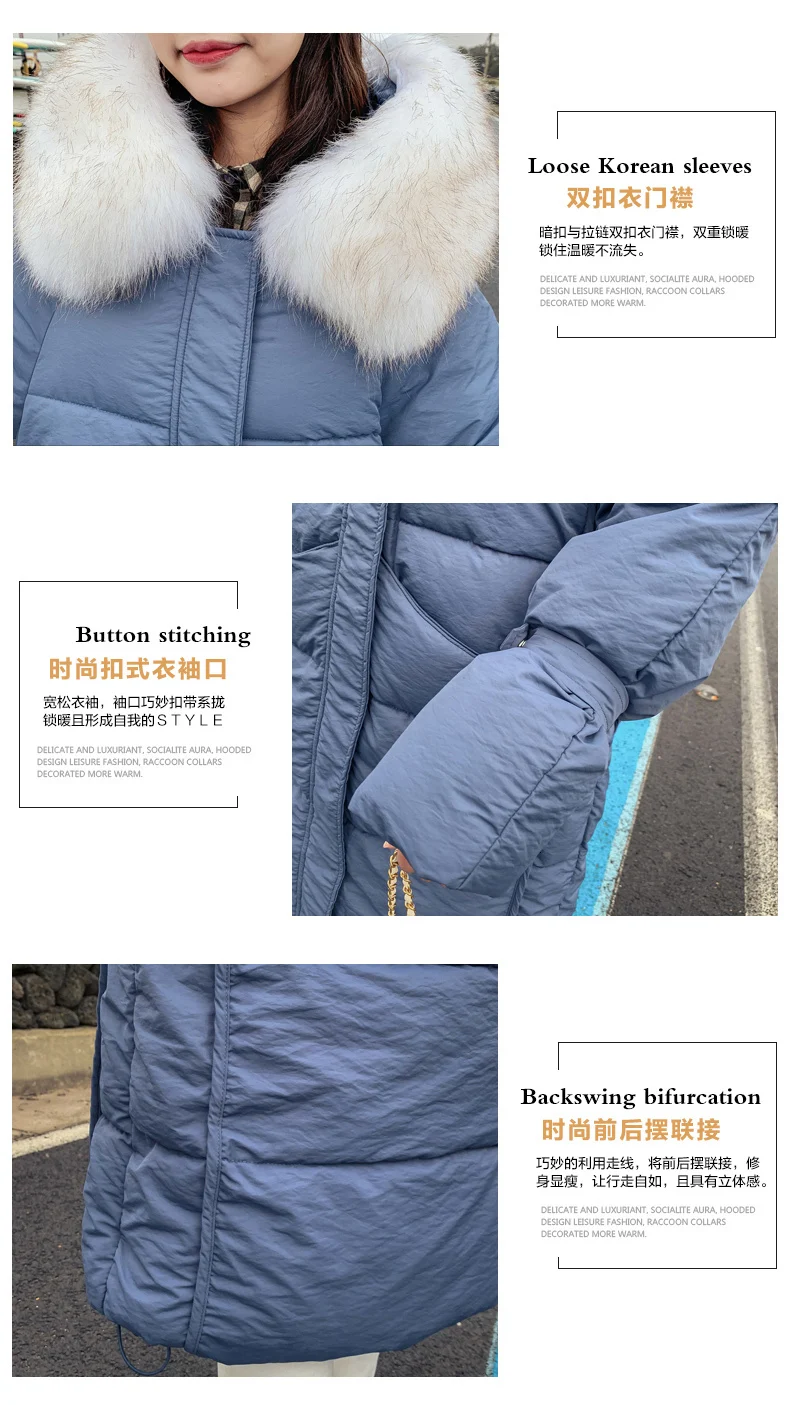 Шикарная длинная шуба с капюшоном Winter Down Coat хлопковая куртка