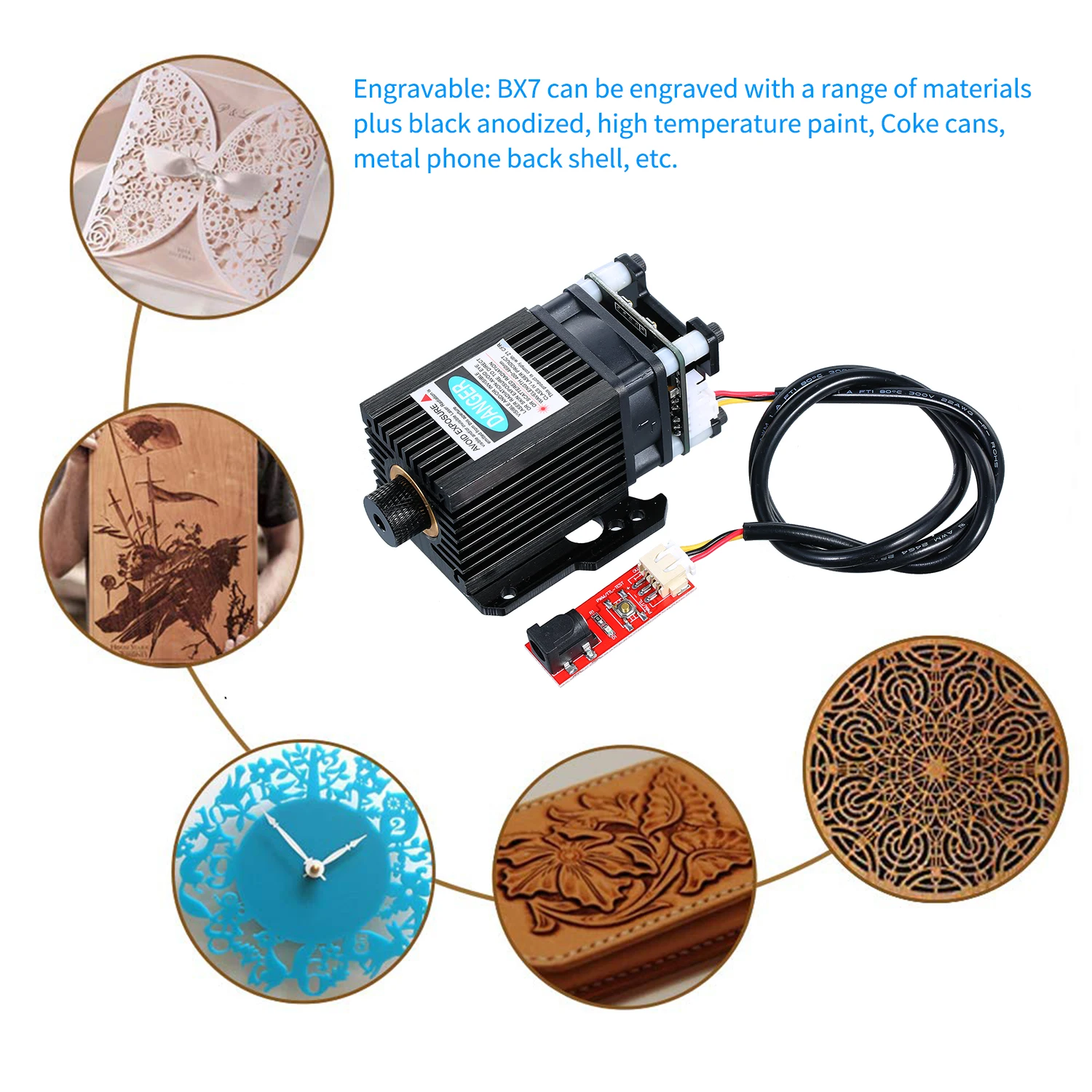 20W VG-L7 CNC Laser Engraving Machine Head Module DIY Woodworking Machinery Parts Tools | Инструменты