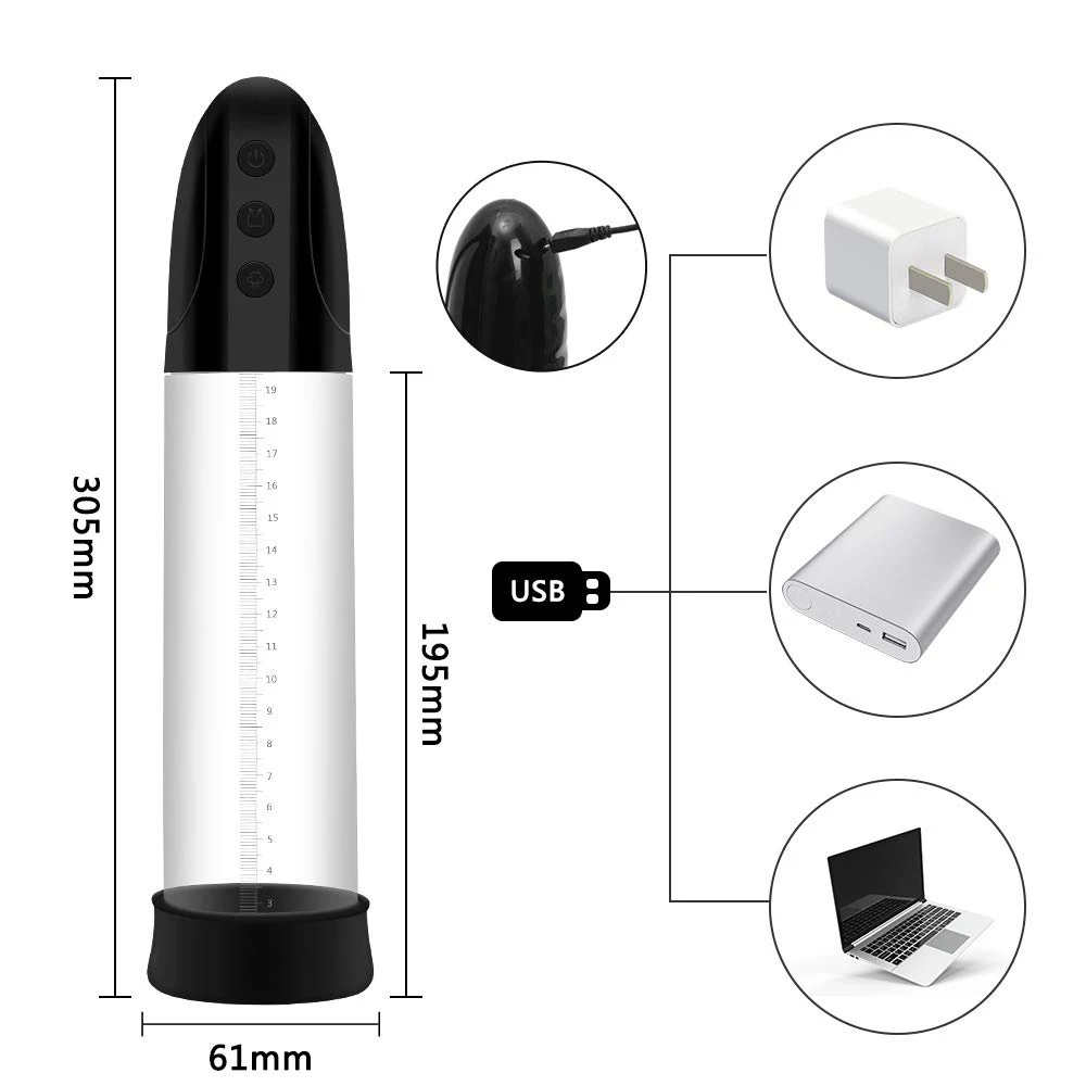Автоматический мужской насос для увеличения пениса перезаряжаемый через USB