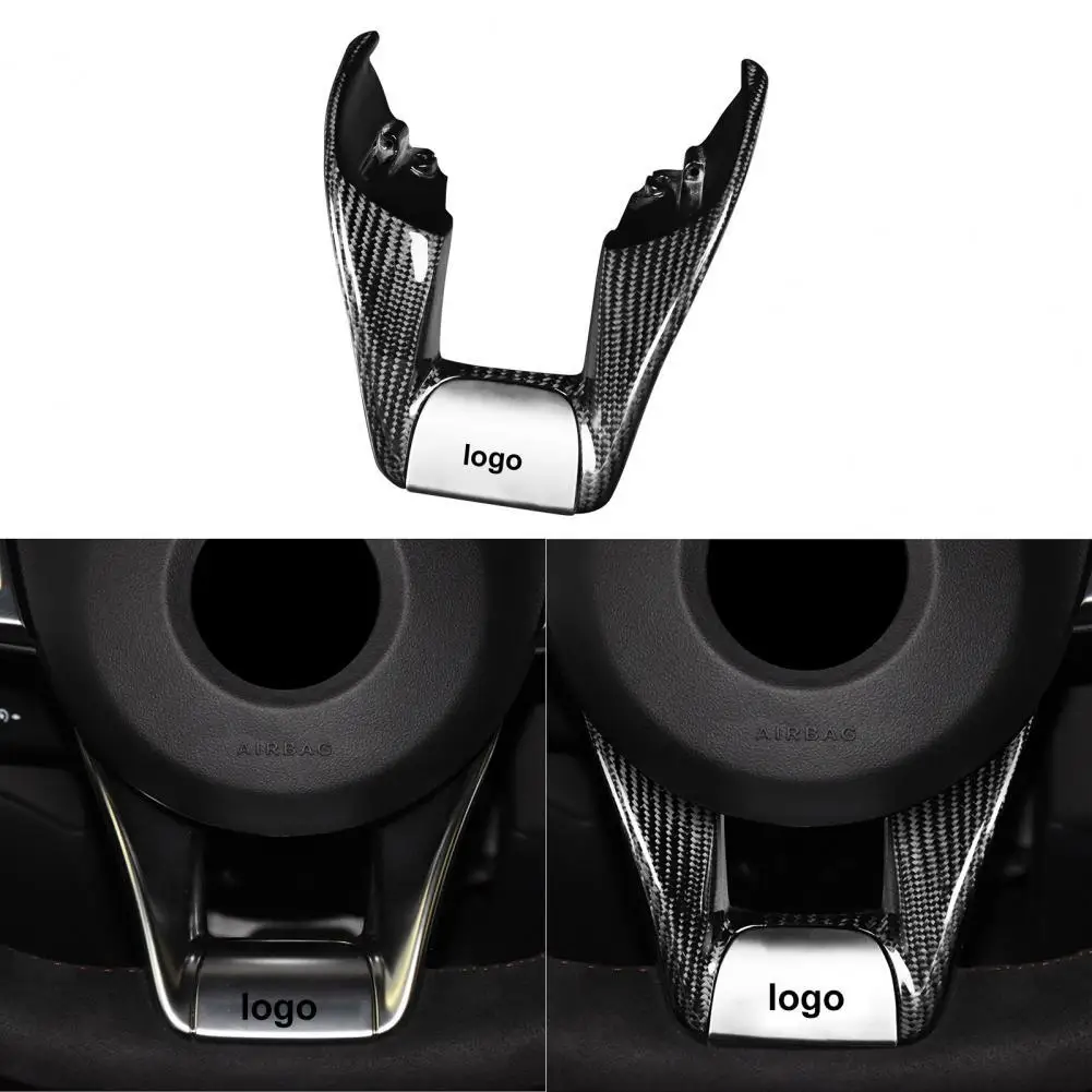 

2Pcs Wheel Trim Cover U Shape Anti-rust Anti-peel Carbon Fiber Steering Wheel Low Cover for Mercedes-Benz AMG W205 2015-2020