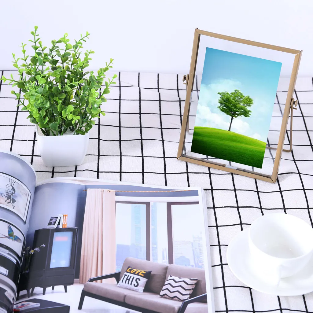 

Geometric Metal Photo Frame With Frame Decorative Ornaments 68Inch Black/Gold for Living Room Paintings Wall Home Decoration