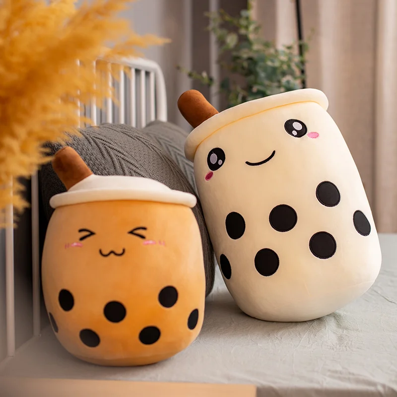 

New Hice 25-70cm Cartoon Bubble Tea Cup Shaped Pillow Real-life Stuffed Soft Back Cushion Funny Food Gifts For Kids Birthday