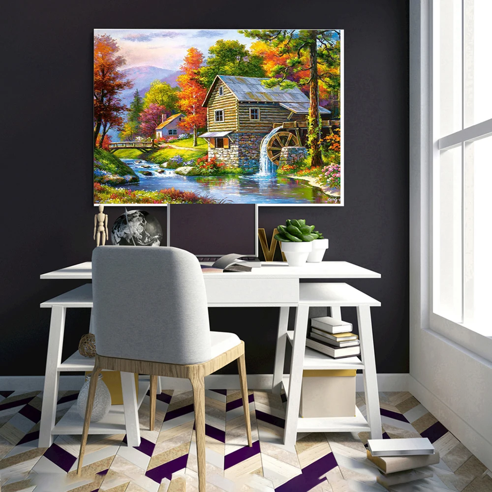 Алмазная живопись пейзаж для загородного дома 5D полноразмерная вышивка из смолы