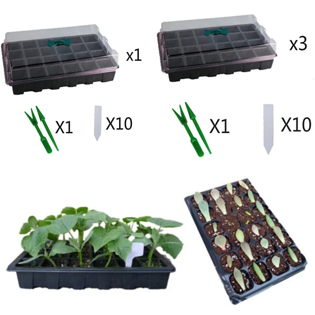 

24 Holes Nursery Box Germination Growing Starter Tray Plant Germination Box Plant Starter Tray Plastic Tray