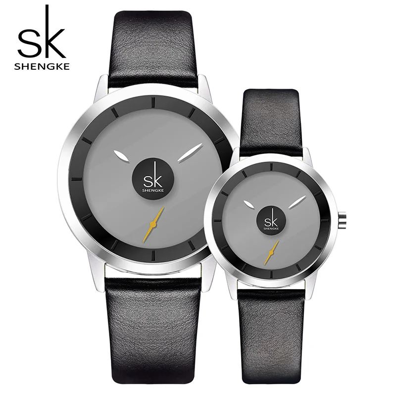 SK повседневные женские кварцевые часы Простой креативный кожаный ремешок модные