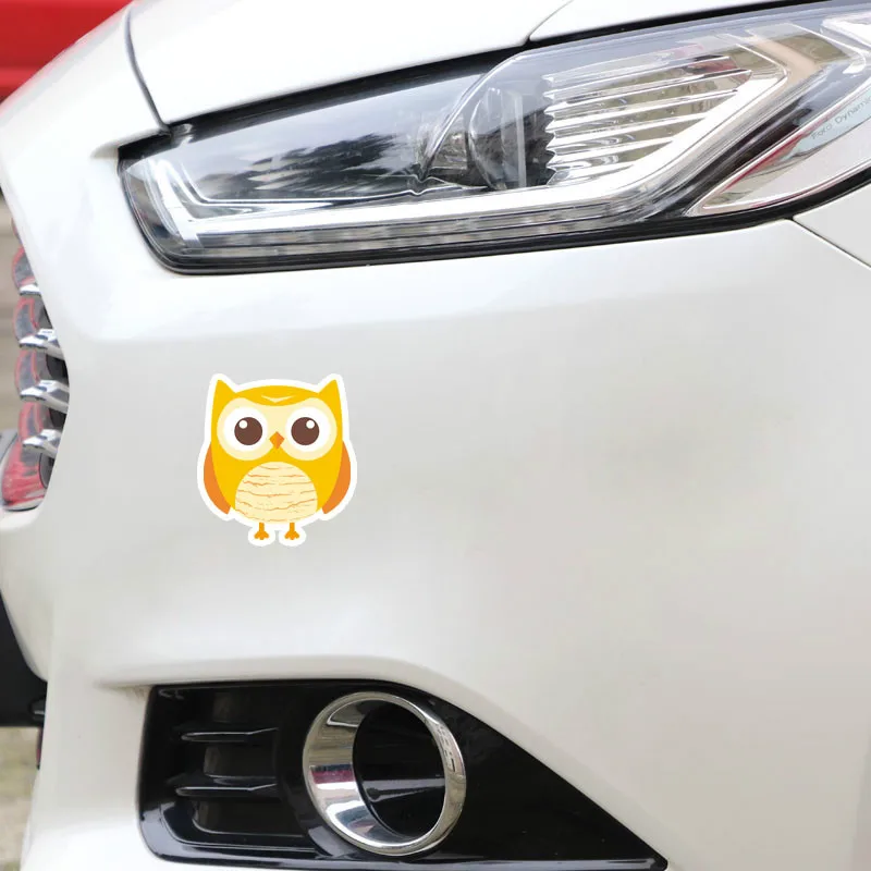 Ebdeckle милый желтый маленькая сова мотоцикл для Авто/бампер/окно/наклейка на стену