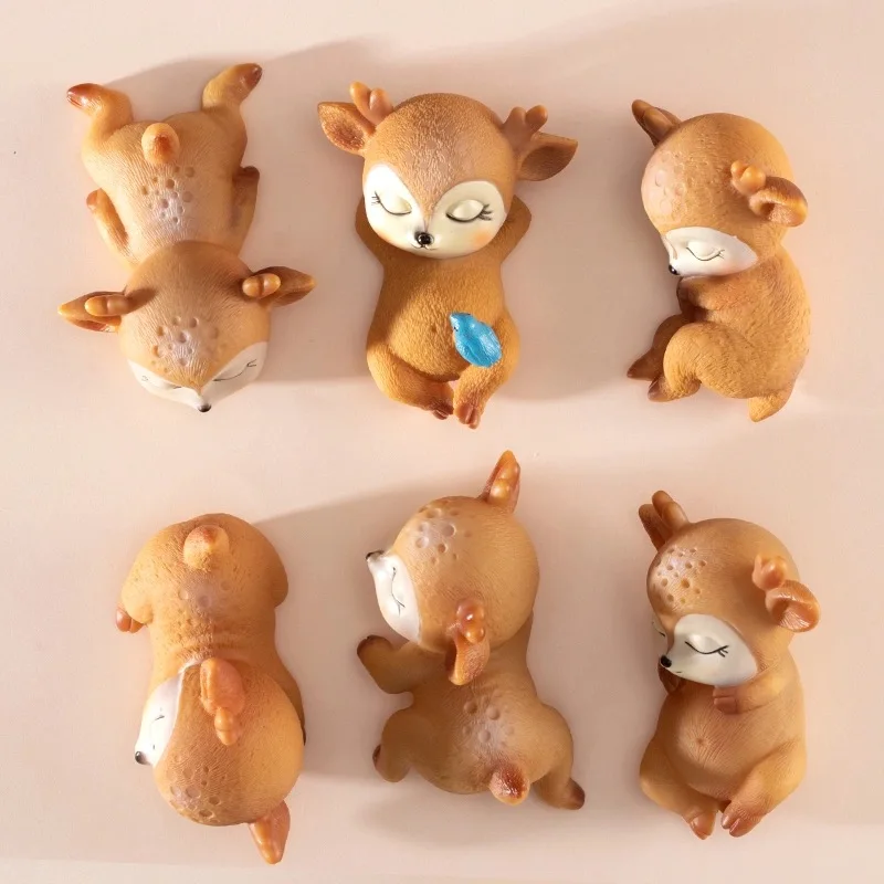

Mini Sika Deer Figurines Resin Craft Miniatures Fairy Garden Decor Bonsai Terrarium Figurines Cake Topper Decor Ornament Gift