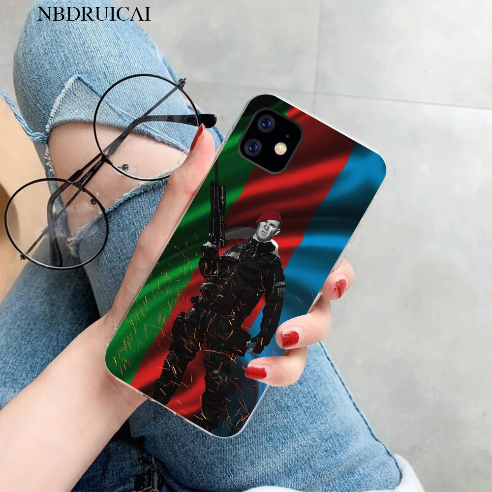Мягкий резиновый чехол для телефона PENGHUWAN из черного ТПУ с флагом azerjan buta iPhone 11 pro XS