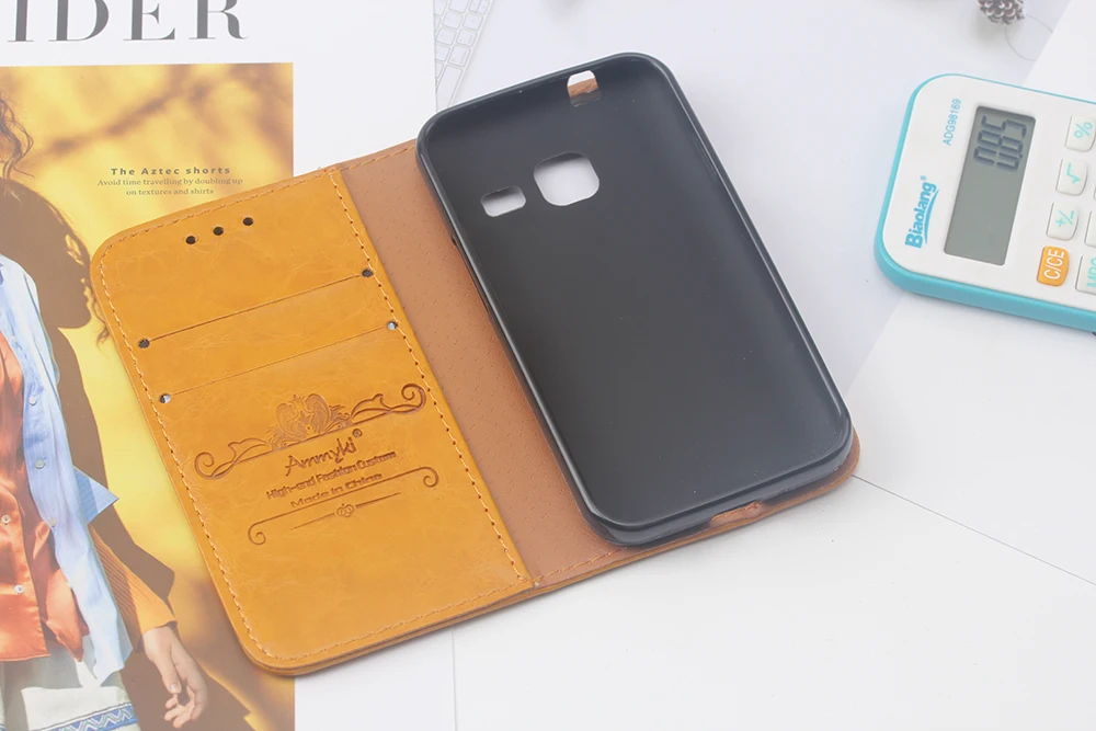 AMMYKI 4,0 'для samsung Galaxy J1 Nxt чехол Горячий треугольник Флип кожаный 4,0' для samsung Galaxy J1 mini() J105 чехол