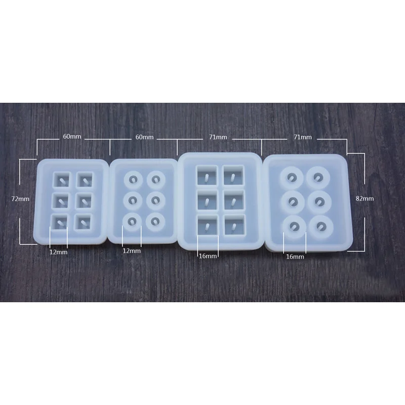Прозрачный прямоугольная силиконовая форма для бусин квадратный мяч 6 отверстия