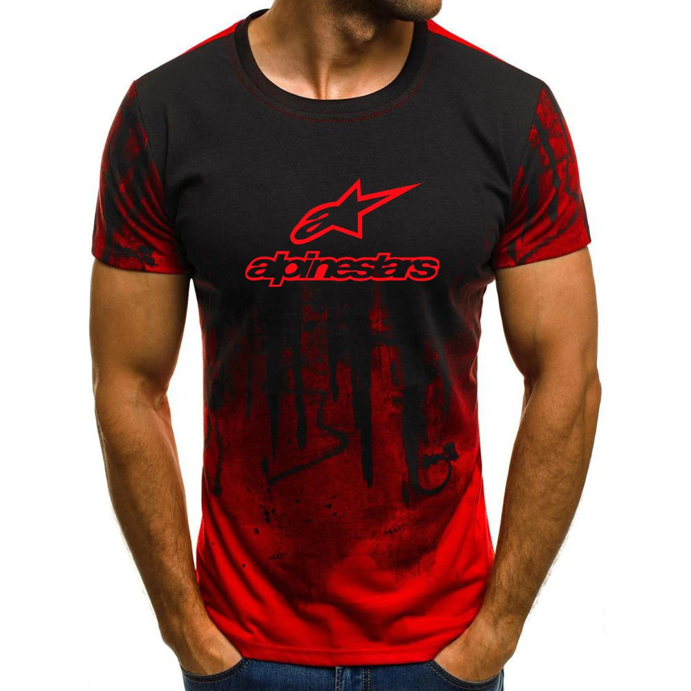 

2021 Alpinestars Men's Fashion Top Summer T-Shirt 100% polyester Men's T-Shirt High Quality Short Sleeve Shirt