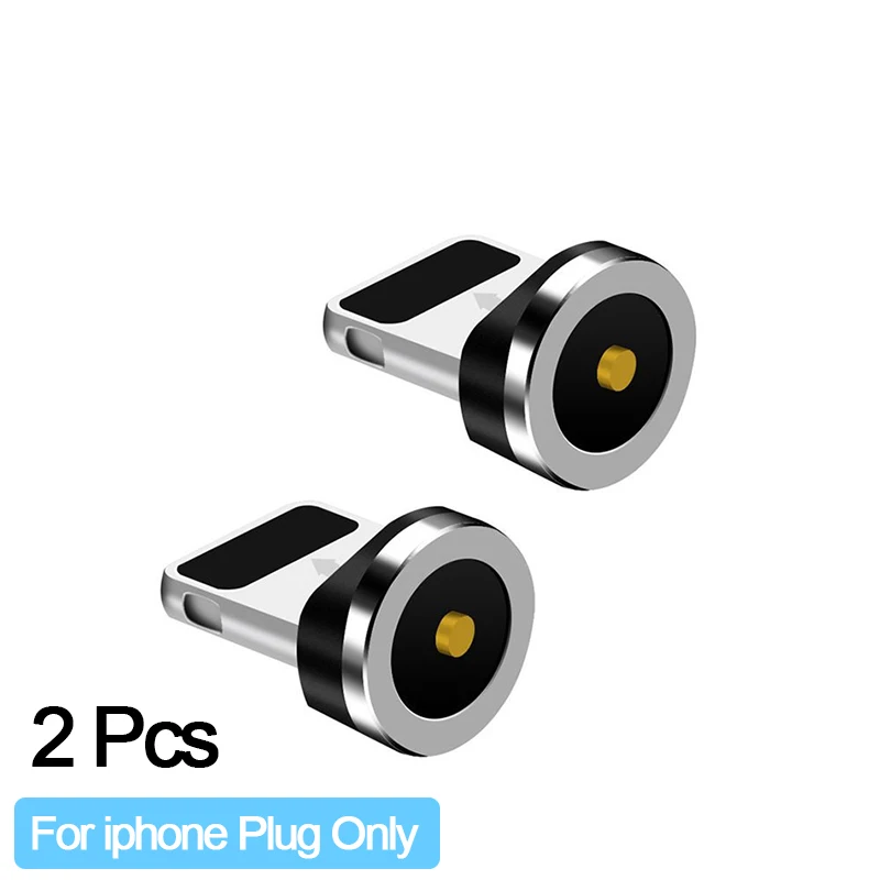 2Pcs Plug For iphone Круглый Магнитный кабель штекер 8 Pin type C Micro USB C вилки Быстрая зарядка Телефон Магнит зарядное устройство разъем для iPhone(только Магнитная застёжка - Цвет: 2Pcs Plug For iphone